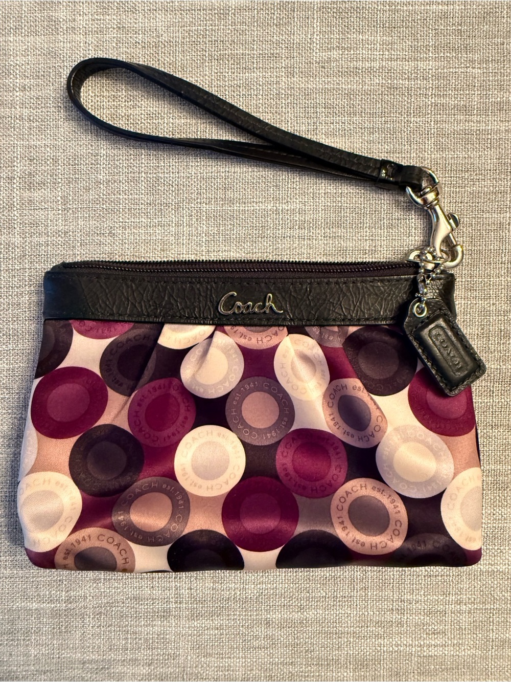 Coach Wristlet Clutch in Plum, Pink, Cream & Black